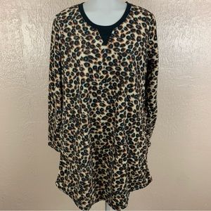 Faded Glory Cheetah Print Fleece Nightgown Dress